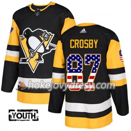 Dětské Hokejový Dres Pittsburgh Penguins Sidney Crosby 87 2017-2018 USA Flag Fashion Černá Adidas Authentic